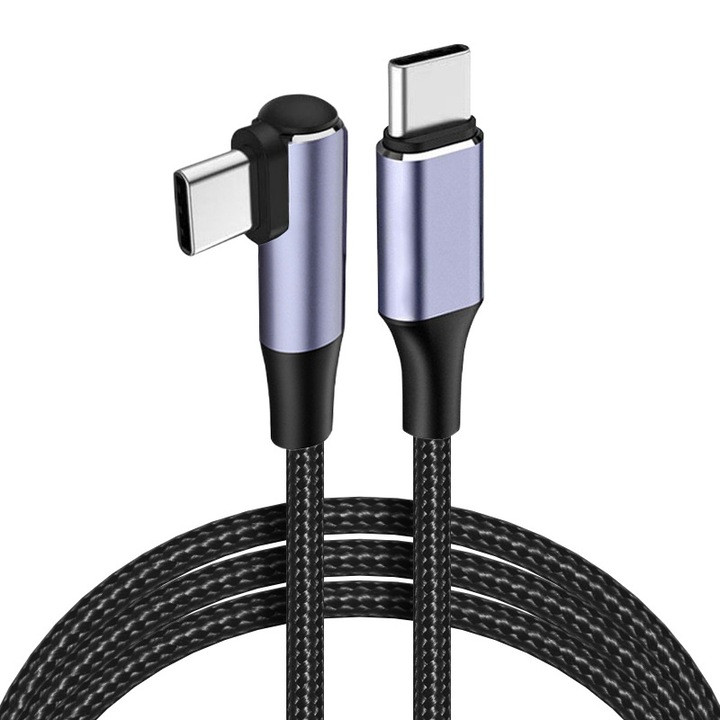 USB-C кабел, YWD-FMM, 2 м, черен
