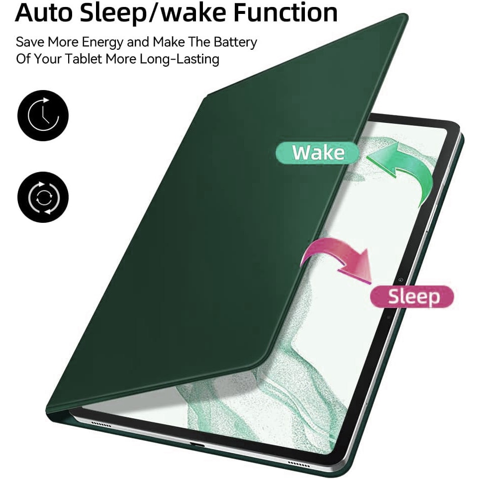 Husa Premium Magnetica Slim pentru Samsung Galaxy Tab S9 (FE) 11.0", Smart Cover, Verde Marin