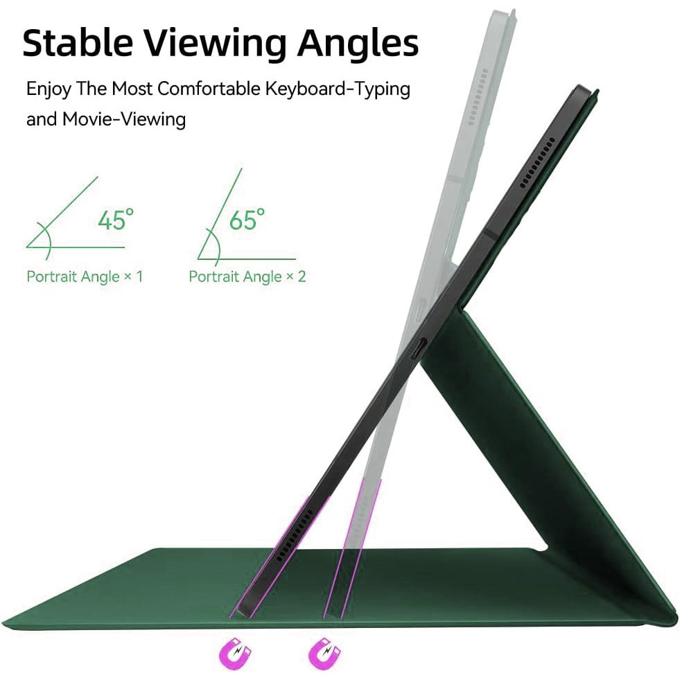 Husa Premium Magnetica Slim pentru Samsung Galaxy Tab S9 (FE) 11.0", Smart Cover, Verde Marin