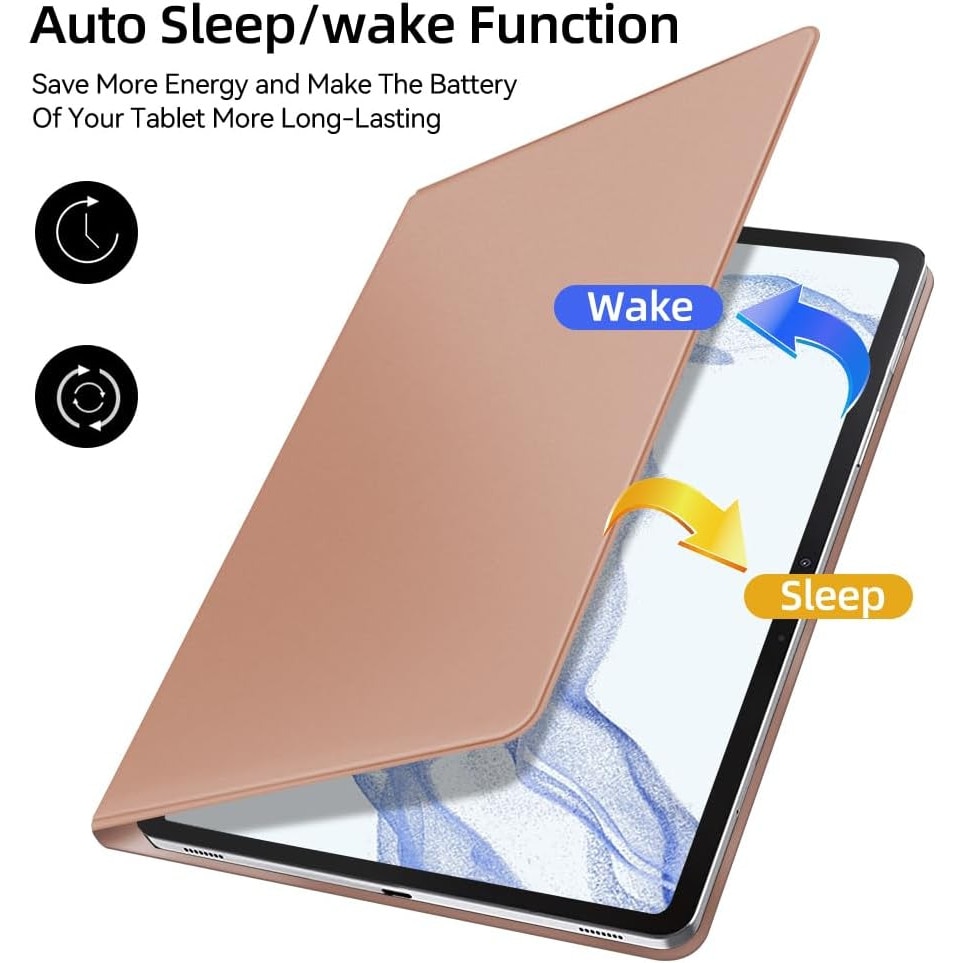 Husa Premium Magnetica Slim pentru Samsung Galaxy Tab S9 (FE) Plus 12.4", Smart Cover, Rose Gold