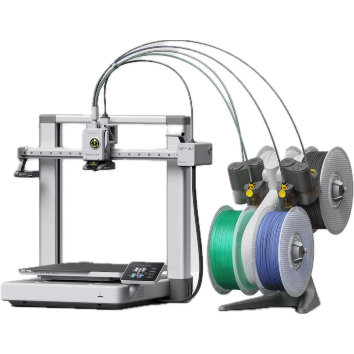 Комбиниран 3D принтер Bambu Lab A1, 4-цветен печат, 500 mm/s, 256x256x256 mm, напълно автоматично калибриране
