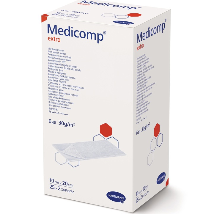 Comprese extra sterile Hartmann, Medicomp, 10 x 20 cm