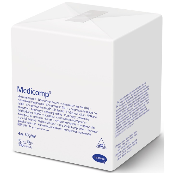 Марлени компреси Hartmann, Medicomp, 10 х 10 см, 100 броя