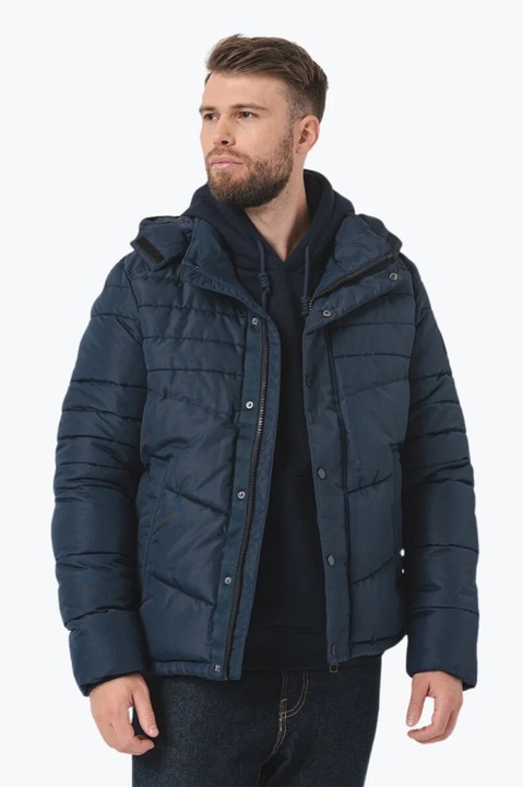 Geaca matlasata cu gluga, s.Oliver, Bleumarin