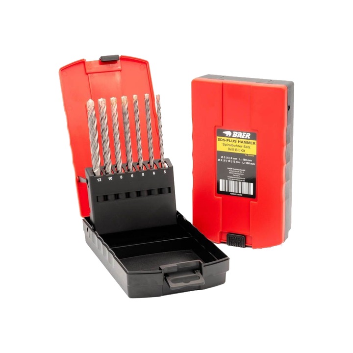 Set 7 burghie SDS-PLUS pentru Beton, 5-12mm, Baer