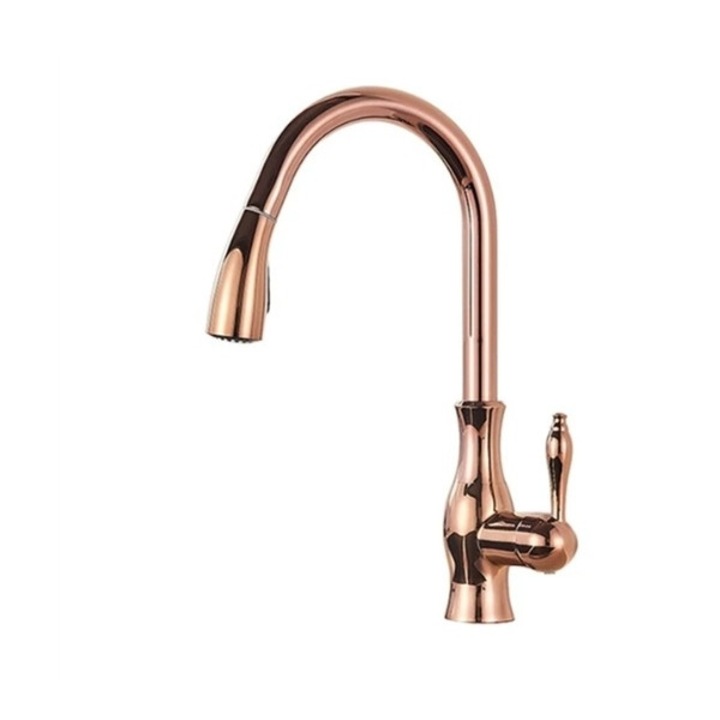 Mosogató csaptelep, Blackswan, M352 típus 2 üzemmóddal, fényes rózsaszín arany modell, 41 cm