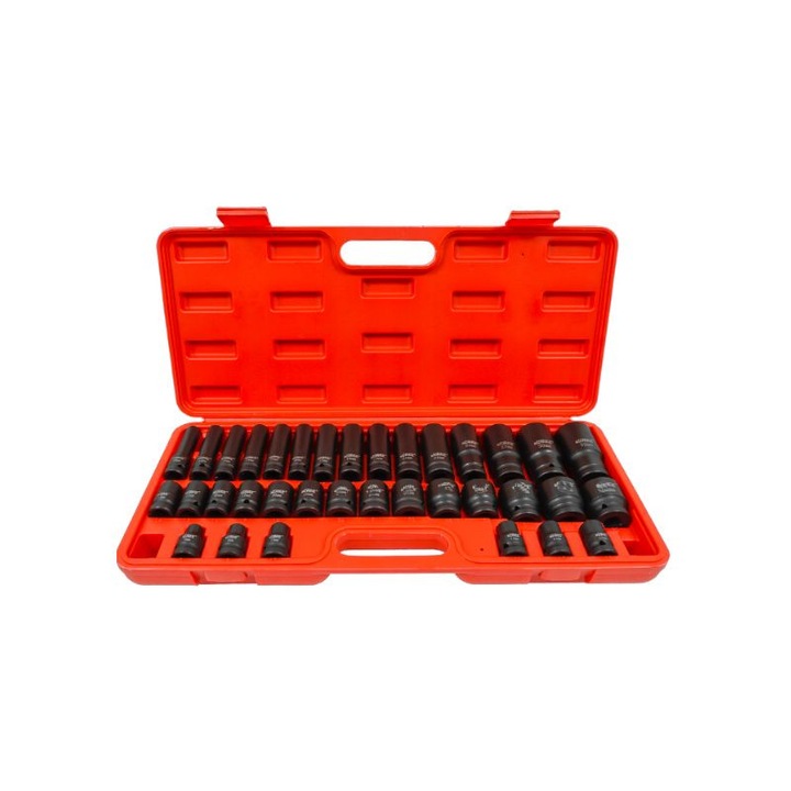 Set trusa chei tubulare impact ½ 35 piese 8-32mm intarite, pistol impact (KD11757)