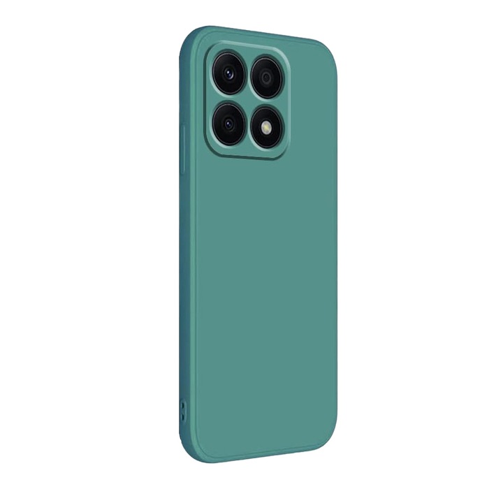 Силиконов Jelly Case, съвместим с Honor X6a, вътрешност от микрофибър, гъвкав, тъмнозелен