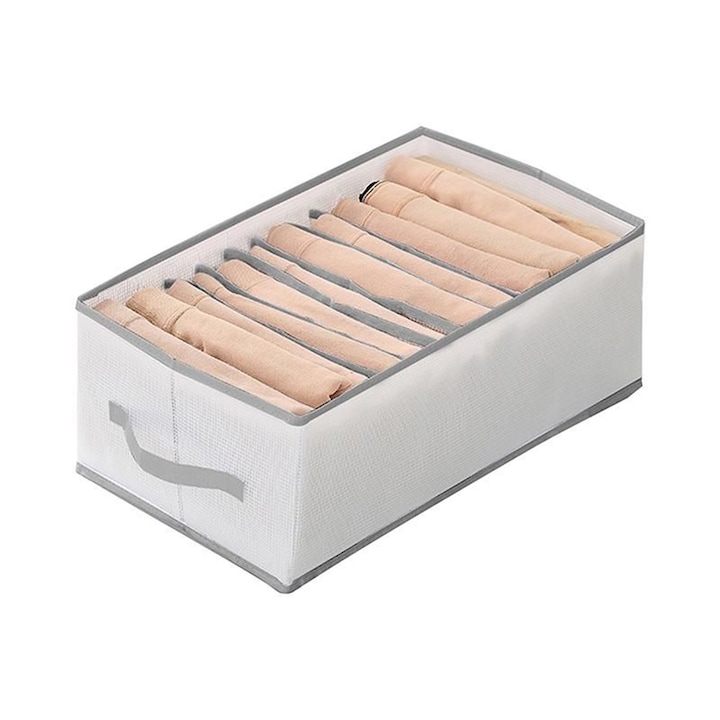 Organizator ElastiX pentru dulap, cutie pantaloni, material textil, 44 cm x 17 cm x 25 cm