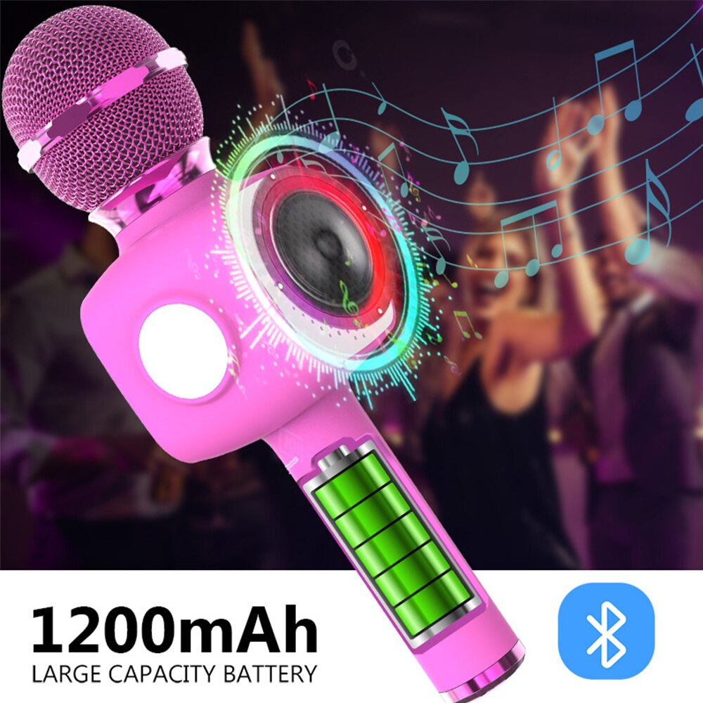 Microfon Wireless Karaoke fara fir, cu acumulator, Yefound®, ABS+Matel ...