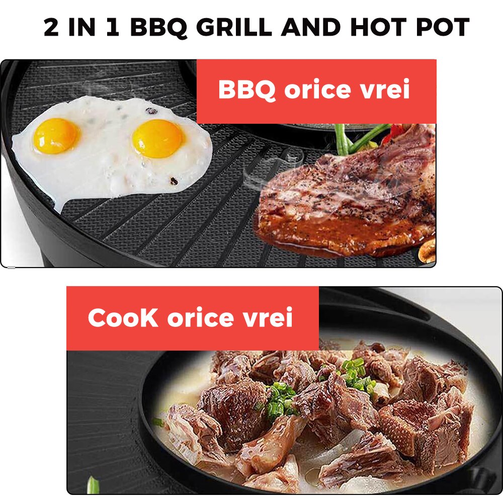 So It Can Accommodate 3 People Reference: Portable 2 In 1 Grill 1500W 1 5L Can Accommodate