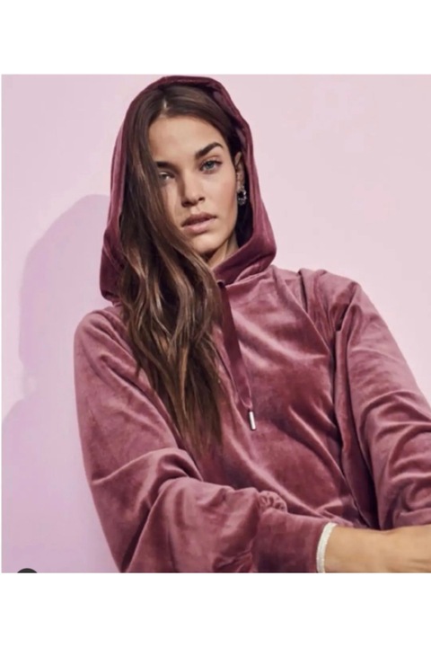 Hanorac catifea dama, Only, Poliester/Elastan, Roz, XS