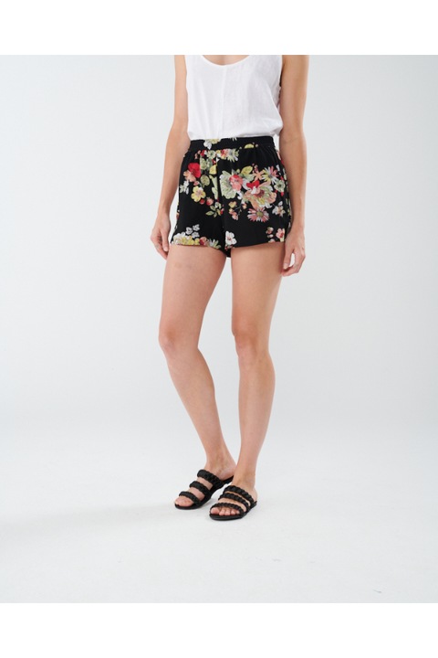 Pantaloni scurti dama cu model floral, Only, Poliester/Elastan, Multicolor, Multicolor