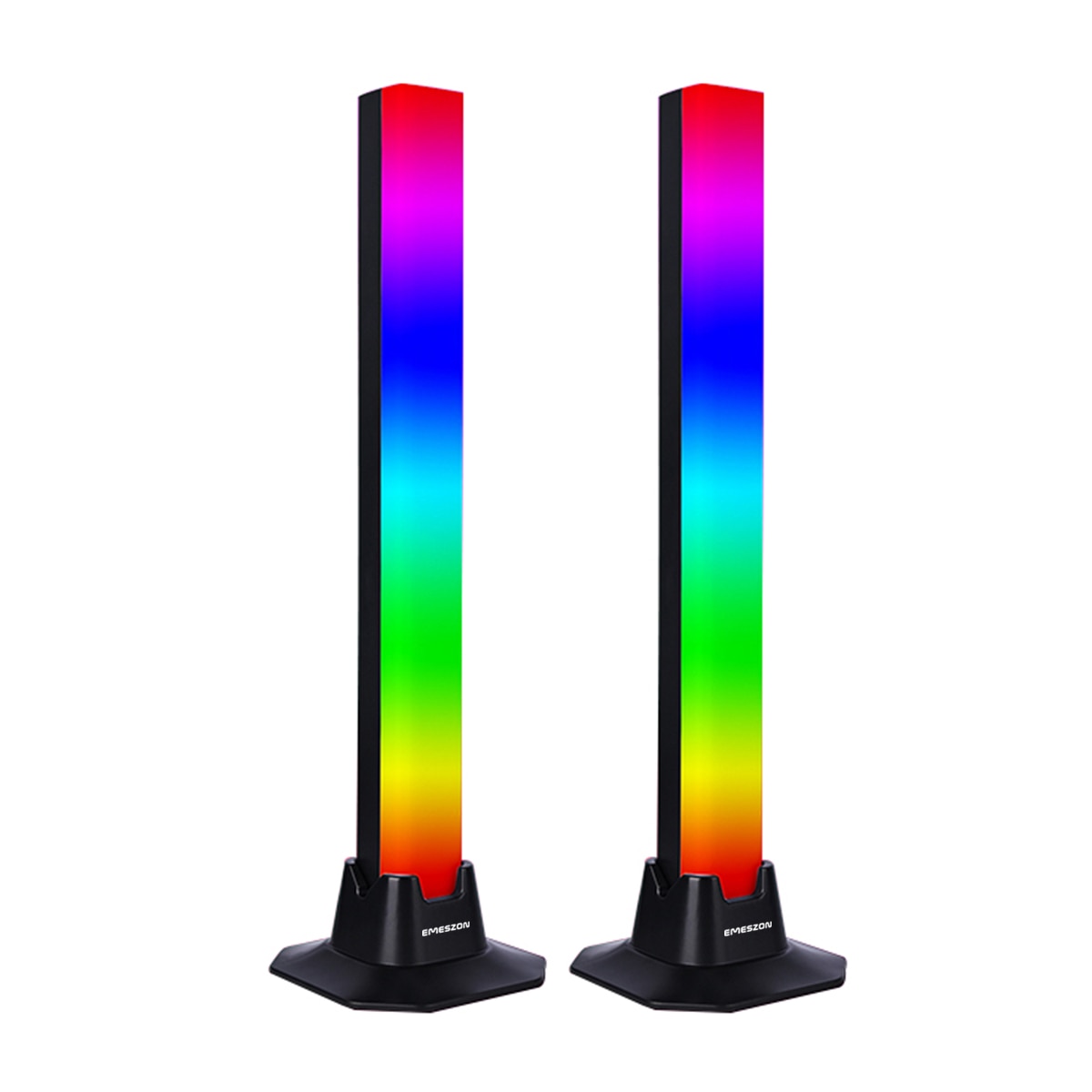 Set 2 lampi LED RGB, Emeszon®, contine vumetru RGB, Iluminare ...