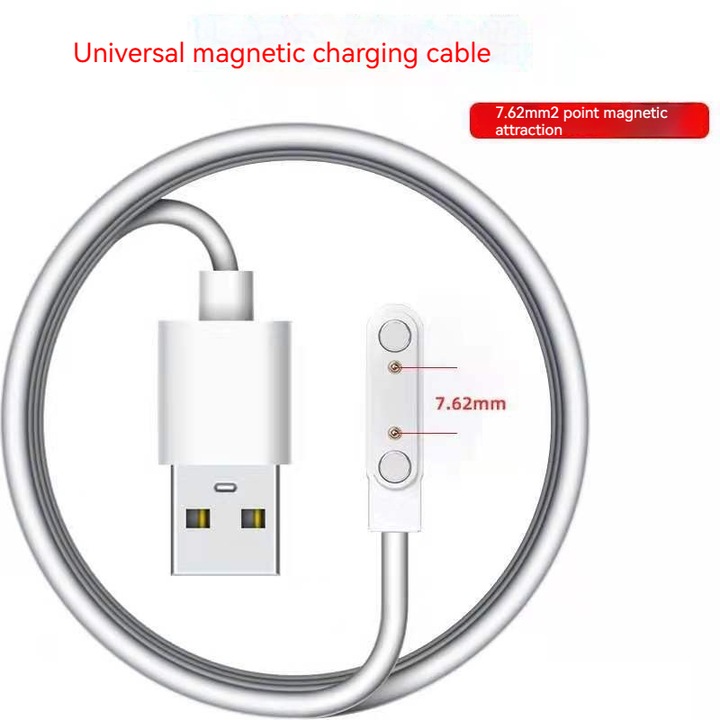 Cablu de incarcare magnetic USB, Plug 2 pini compatibil Ceas smartwatch copii