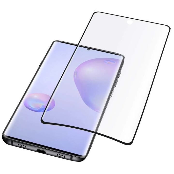 Folie de protectie Cellularline, Tempered Curved Glass pentru Samsung Galaxy Note 20