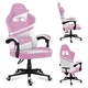 Scaun Gaming Huzaro Force 4.4, Cadru Otel, Material Tesatura Mesh, 130 Kg, Perna Lombara, Tetiera, Functia Siderest, Roz
