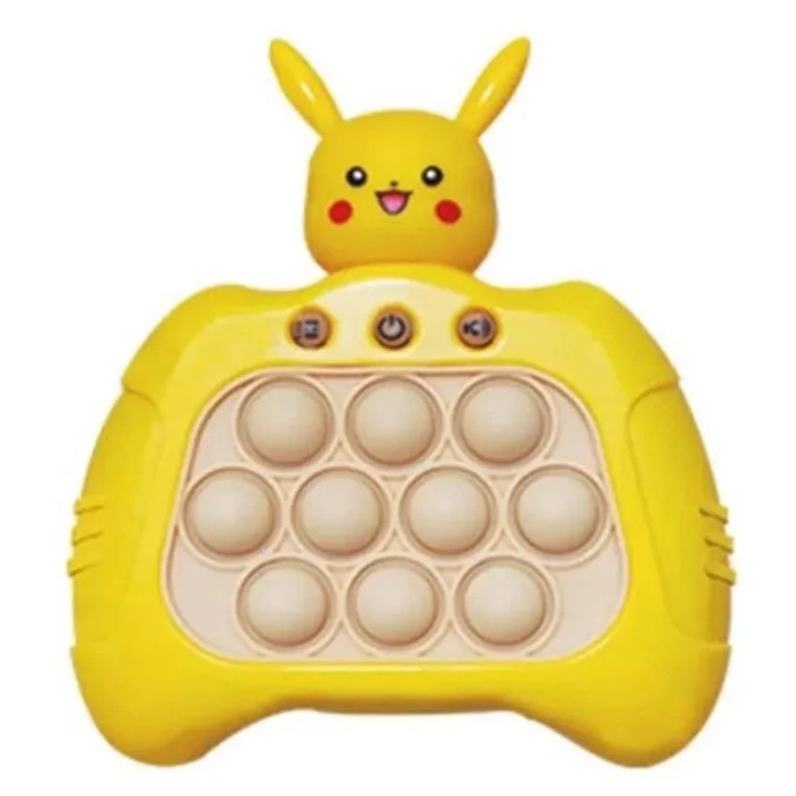 Интерактивна игра Pop-It Console, антистрес, със звуци и светлини, Жълта, SARALMA®