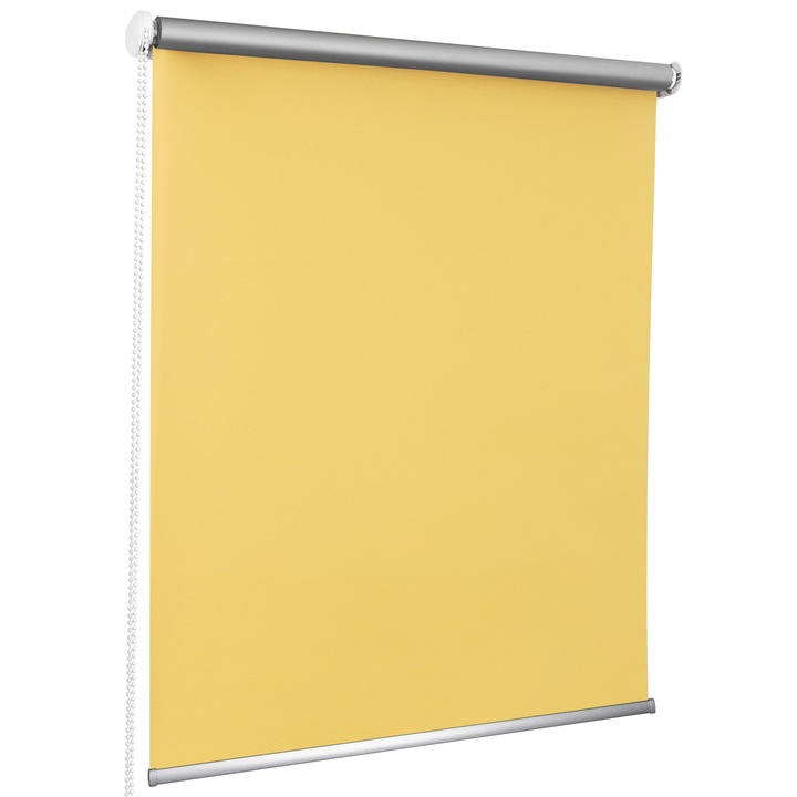 Roleta textila, opaca, izolatie termica, rulou maxi TERMO, P+R, 120 x 190 cm, galben