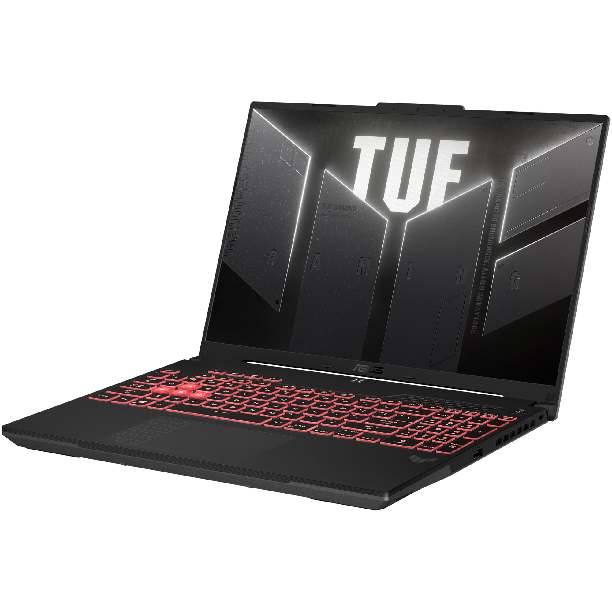 Laptop Gaming ASUS TUF A16 FA607NUG cu procesor AMD Ryzen™ 7 7445HS pana la 4.70 GHz, 16'', FHD+ 144Hz, 16GB DDR5, 512GB SSD, NVIDIA® GeForce RTX™ 4050 6GB, No OS, Mecha Gray