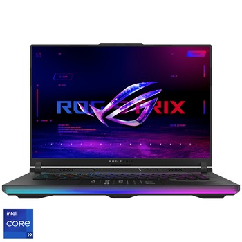Laptop Gaming ASUS ROG Strix SCAR 16 G634JZR cu procesor Intel Core i9 14900HX pana la 5.8 GHz, 16", QHD+, IPS, 240Hz, 64GB DDR5, 1TB SSD, NVIDIA GeForce RTX 4080 12GB GDDR6 TGP 175W, No OS, Off Black