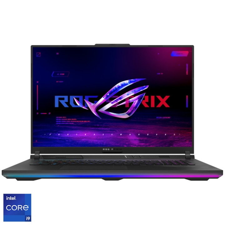Лаптоп Gaming ASUS ROG Strix SCAR 18 G834JZR, Intel® Core™ i9 14900HX, 18", QHD+, Mini LED 240Hz, 64GB, 2 x 1TB SSD, NVIDIA® GeForce RTX™ 4080 12GB, No OS, Off Black
