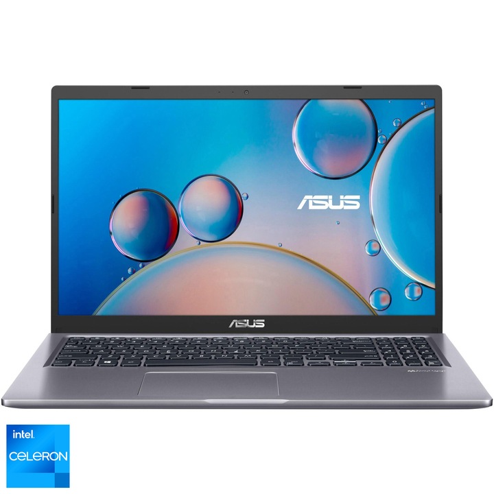 ASUS X515 A516KA laptop Intel® Celeron® N4500 processzorral max 2.80 GHz, 15,6" FHD, 8GB RAM, 512GB SSD, Intel® UHD Graphics, No OS, Nemzetközi angol billentyűzet, Szürke