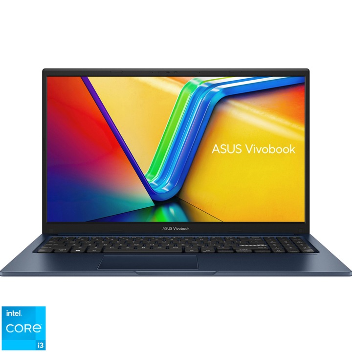 Laptop ASUS VivoBook 15 X1504ZA cu procesor Intel®Core™ i3-1215U pana la 4.40 GHz, 15.6", Full HD, 8GB, 512GB SSD, Intel® UHD Graphics, No OS, Quiet Blue