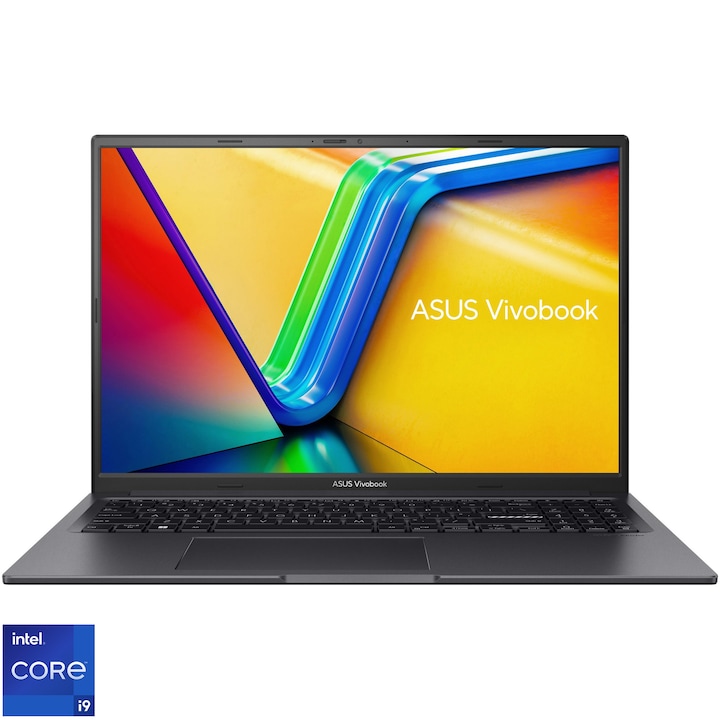 ASUS VivoBook 16X K3605VC laptop, Intel® Core™ i9-13900H processzorral, akár 5,40 GHz, 16", WUXGA, IPS, 16 GB, 1TB SSD, NVIDIA® Geforce RTX™ 3050 4GB GDDR6, No OS, nemzetközi angol billentyűzet, fekete