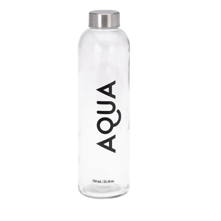 Sticla apa Excellent Houseware-Aqua, sticla, 7x25 cm, 750 ml, transparent