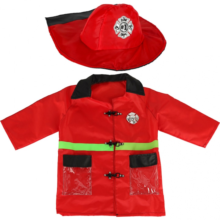Costum de carnaval Pompier cu Walkie-Talkie 3-8 ani