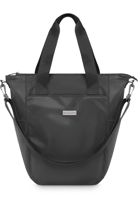 Női bevásárlótáska, Zagatto®, Fekete, Univerzális, Multifunkcionális, Vízálló, Levehető és állítható vállpánt, Kényelmes fogantyúk, Könnyű, Tágas, Nylon/poliészter, 35x40x15 cm, THORN, ZG839