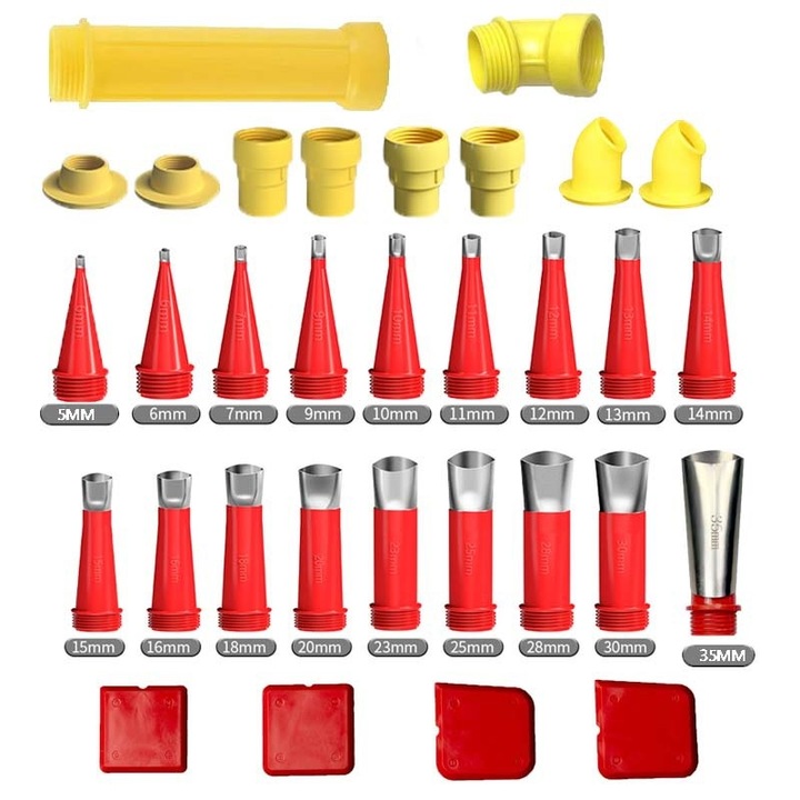 Set 33 instrumente de etansat, Lucmark, Inox/Silicon/Pvc, Multicolor, Dimensiuni universale, Silicon/Mastic