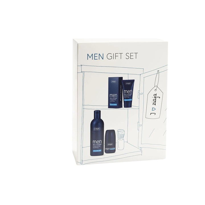Férfi készlet: tusfürdő 300 ml + arckrém 50 ml + izzadásgátló 60 ml ZIAJA