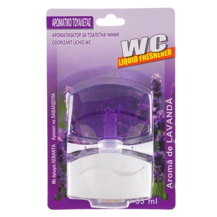 Течен ароматизатор за тоалетна с аромат на лавандула 55 мл