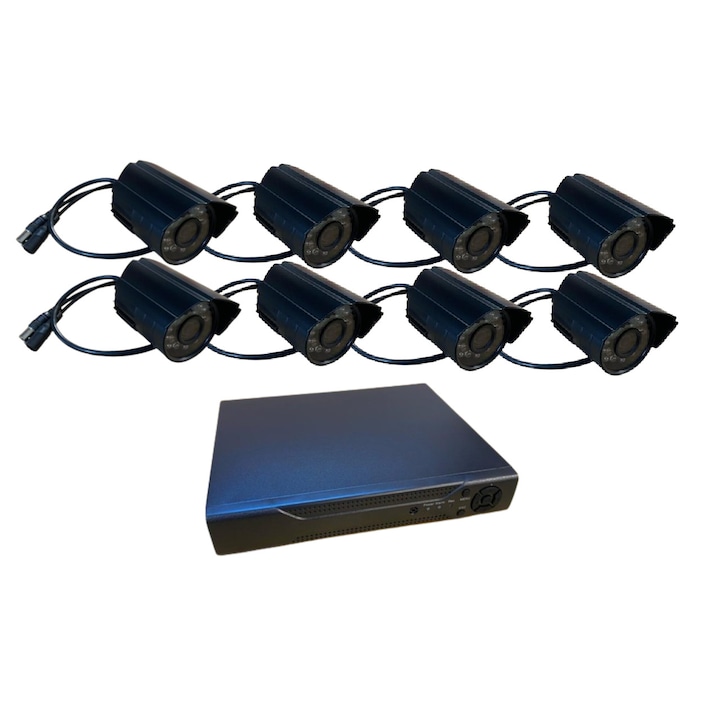 Kit Supraveghere 8CH, 4 Camere, 8MP, Nocturna 100ft