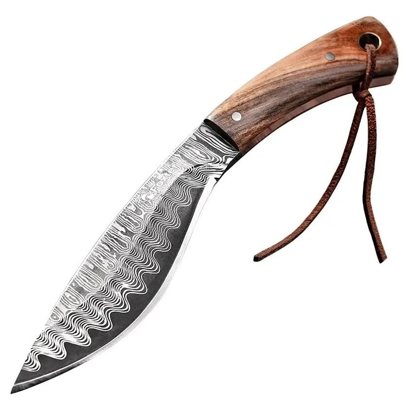 Cutit Rosturi Cutit de vanatoare Foxter Finka Kukri, otel inoxidabil si lemn, 19 cm ...