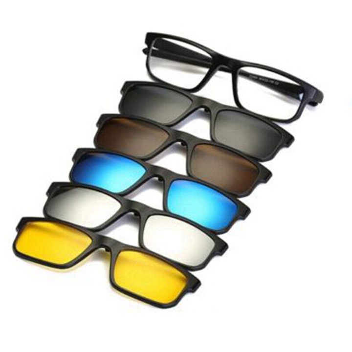Рамка за очила с компютърна защита, 5 бр. Магнитни щипки, Нощно виждане