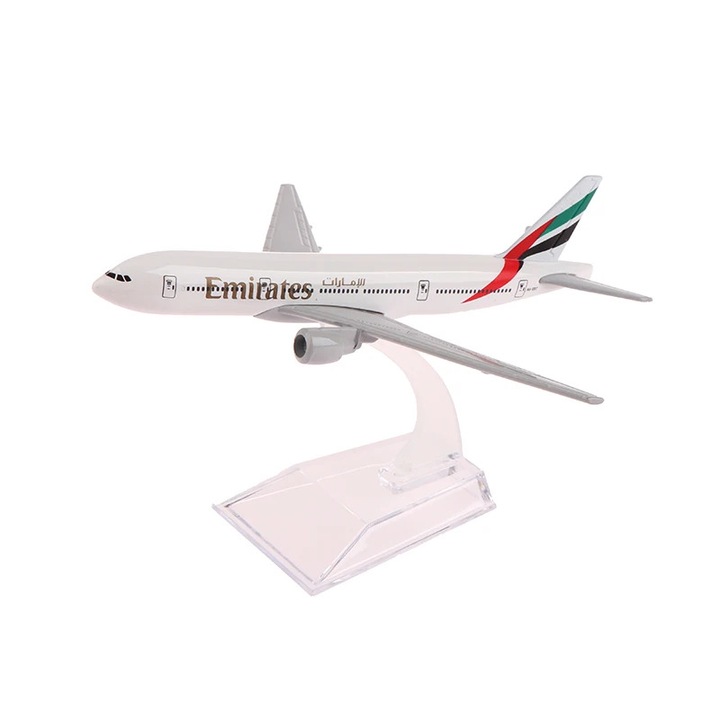 Модел на самолет Boeing B777 на Emirates, метал, 16 см, мащаб 1:400