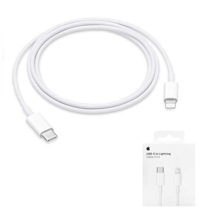 Cablu de Date Type-C la Lightning, 1m, Apple A2561 (MM0A3ZM/A), White (Blister Packing)