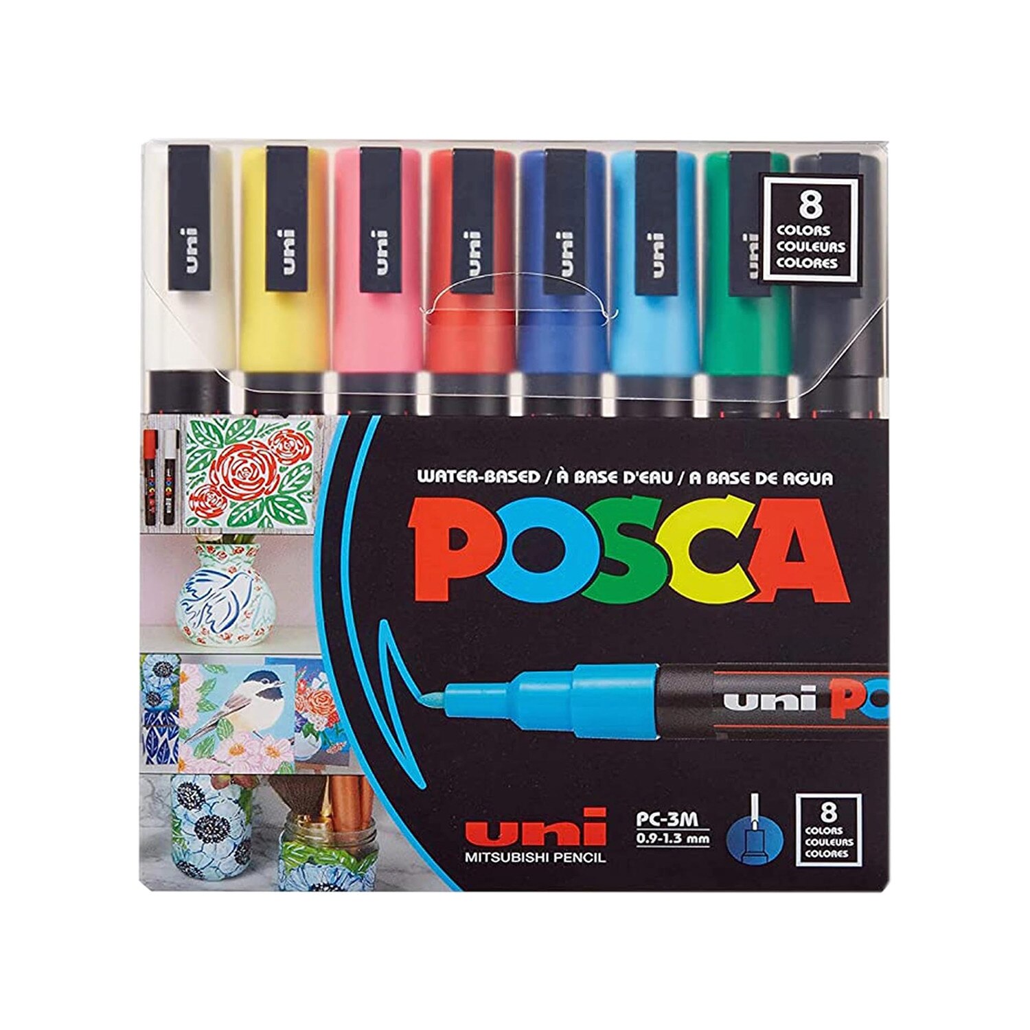 Комплект от 8 маркера, Uni Posca, Multicolor - eMAG.bg