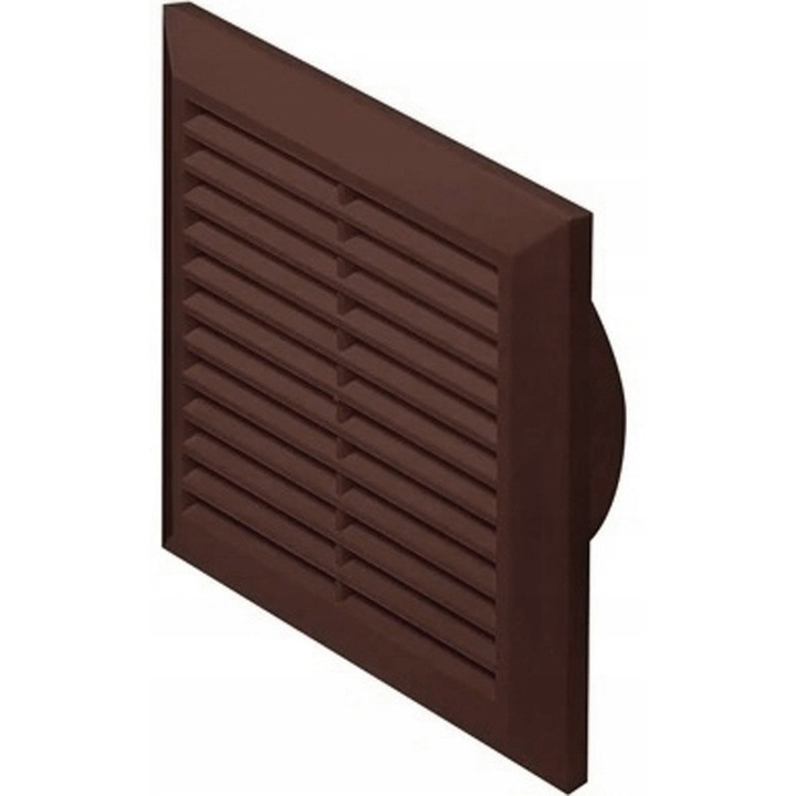 Grila de ventilatie, Awenta, cu plasa anti-insecte, 170x170mm, maro