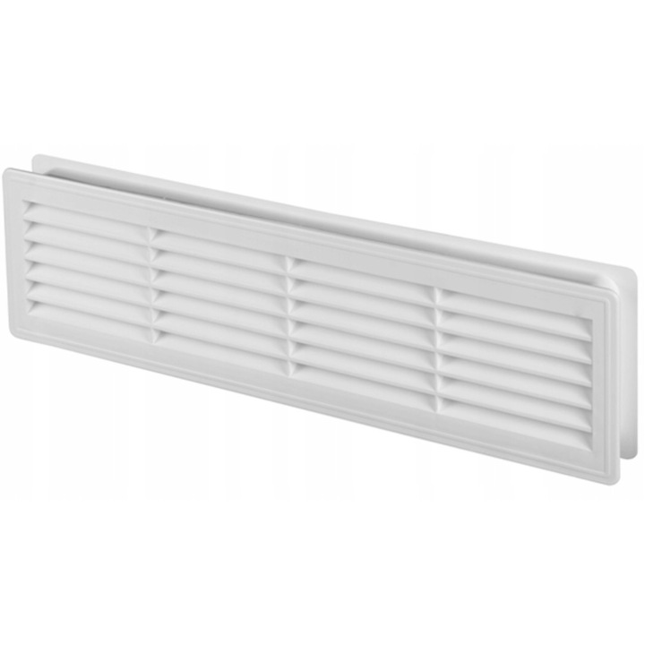 Grila de ventilatie, Awenta, pentru usi interioare, termorezistenta 40C, cu suruburi de montaj, Alb