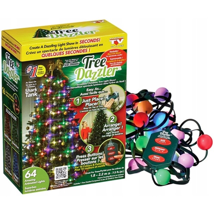 Instalatie Brad Craciun MRG M952, Tree Dazzler, RGB, 64 Globulete, Telecomanda