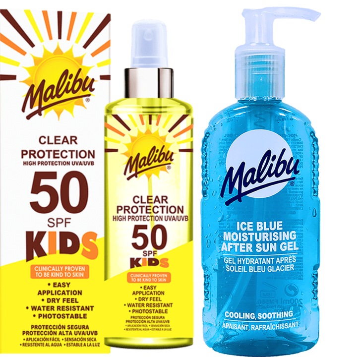 Set spray/gel pentru bronz, Malibu, 250/200 ml