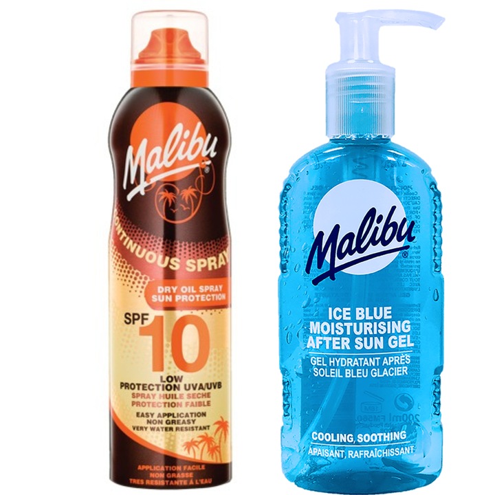 Set Malibu Ulei Spray SPF10 175ml + Gel After Sun 200ml