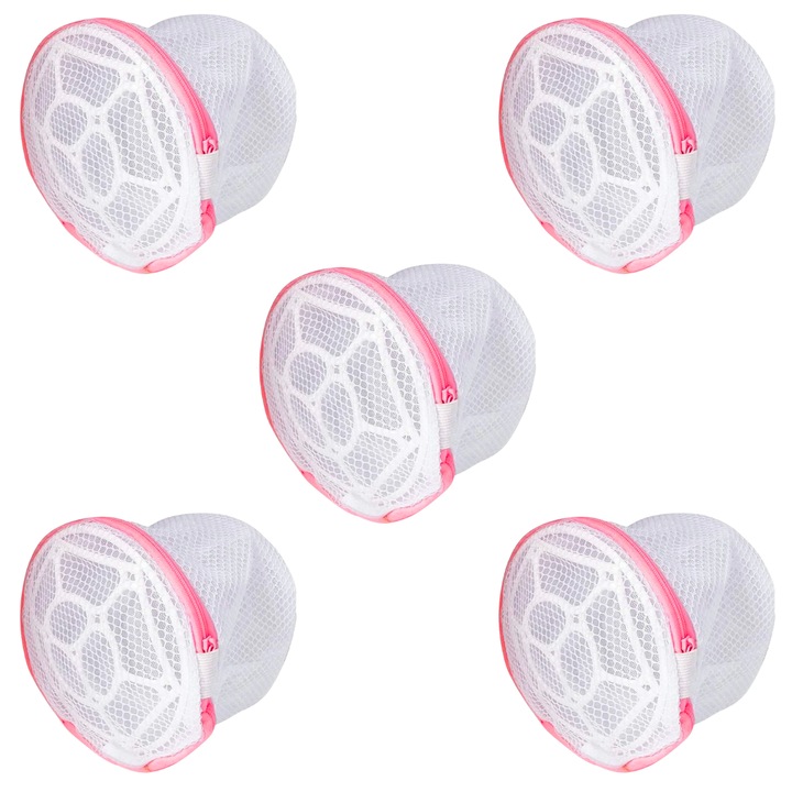 Комплект от 5 х торбички за пране на сутиени и бельо, със защитна роля в пералня и сушилня