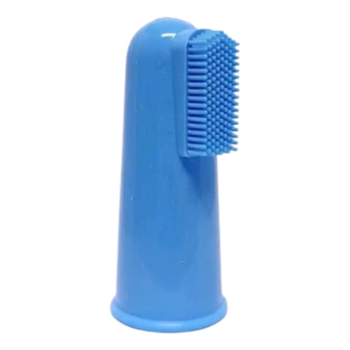Periuta de dinti din silicon pentru bebelusi, 3 luni+, Albastru