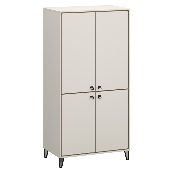 Dulap 2 usi Tirion F, culoare alb crem, dimensiuni 1915 x 961 x 580 mm