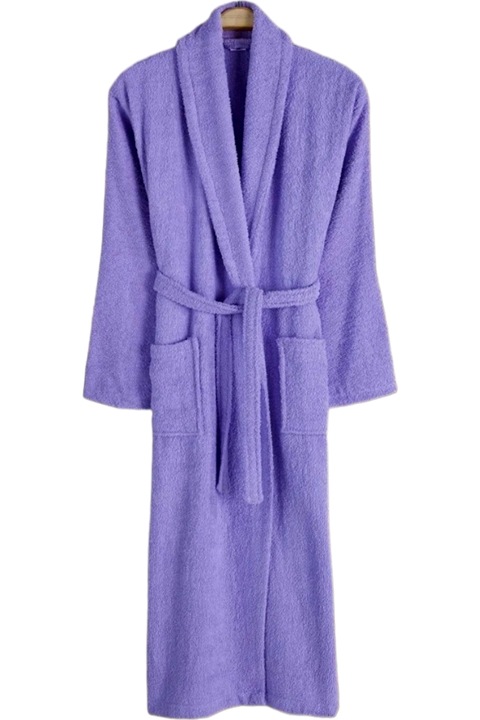 Halat prosop, absorbant, StarFashion, unisex, cu cordon in talie si guler inalt, Mov